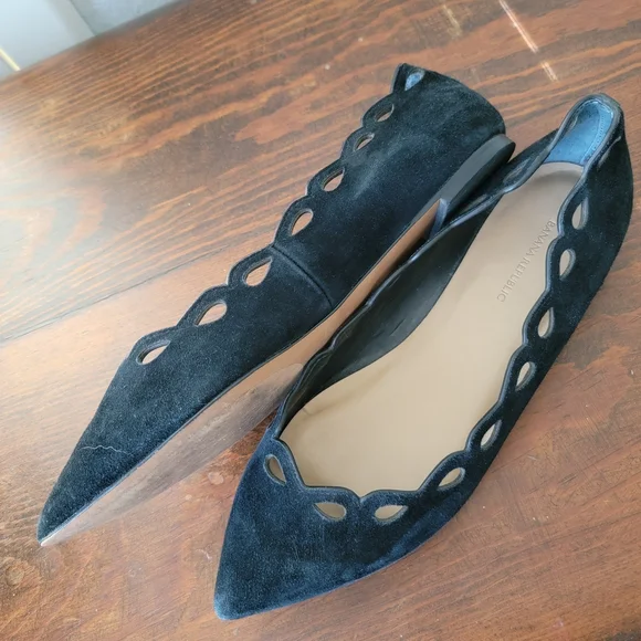 Banana Republic Black Suede Flats. SZ 9.5 - Picture 2 of 9
